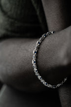 ANKER BLUE DIAMOND ARMBAND 5MM aus 925 Silber - Eleganter Armband - AURIME