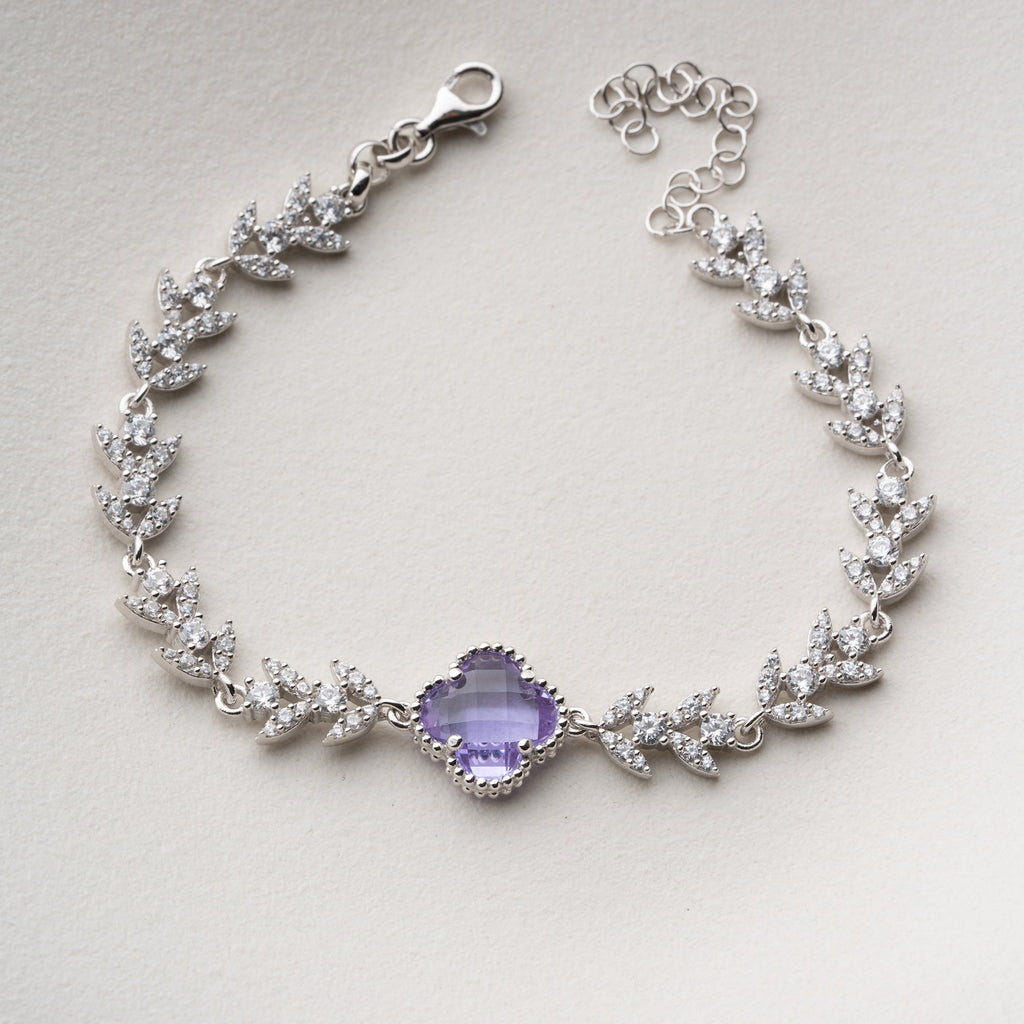 KLEEBLATT MİT BLUMENMOTİV ARMREIFE | 925 SILBER