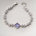 KLEEBLATT MİT BLUMENMOTİV ARMREIFE | 925 SILBER