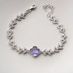 KLEEBLATT MİT BLUMENMOTİV ARMREIFE | 925 SILBER