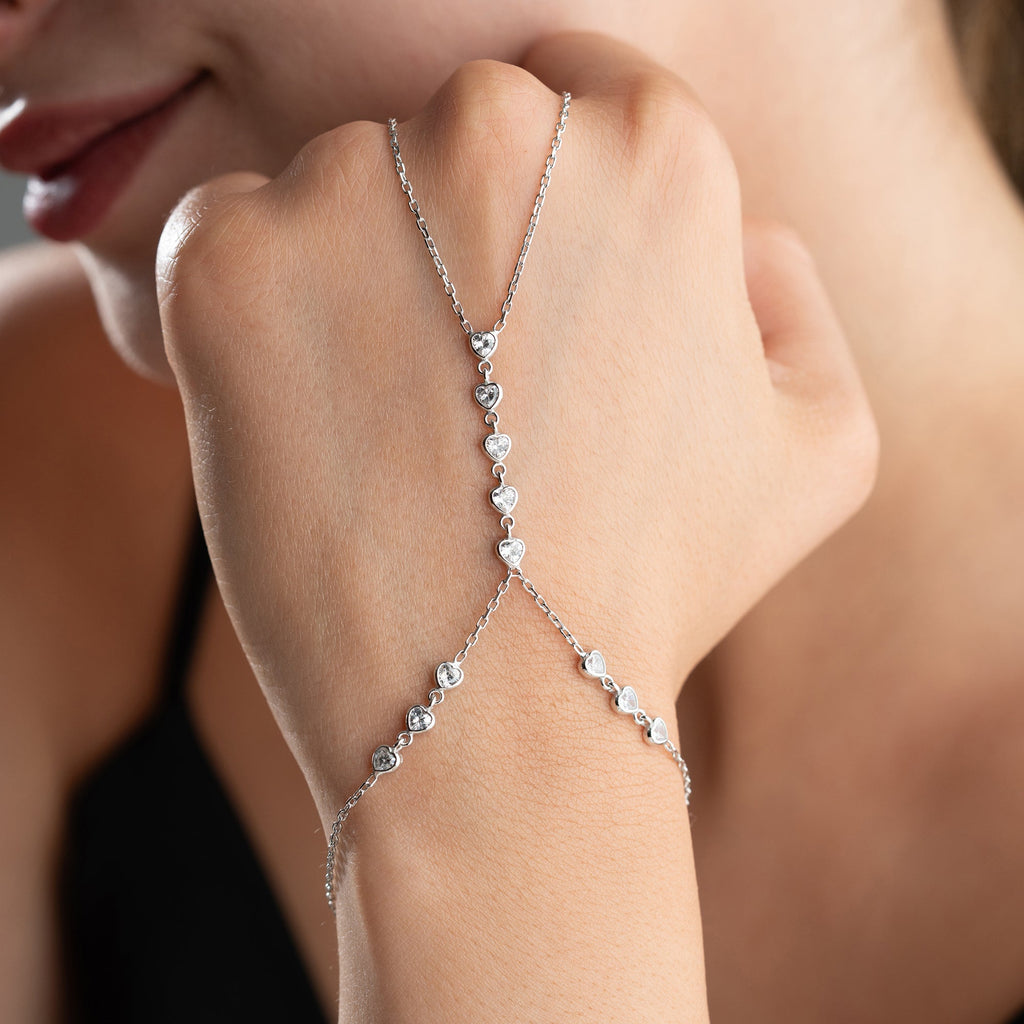 MIVE HEART HANDKETTE aus 925 Silber - Eleganter Halskette - AURIME