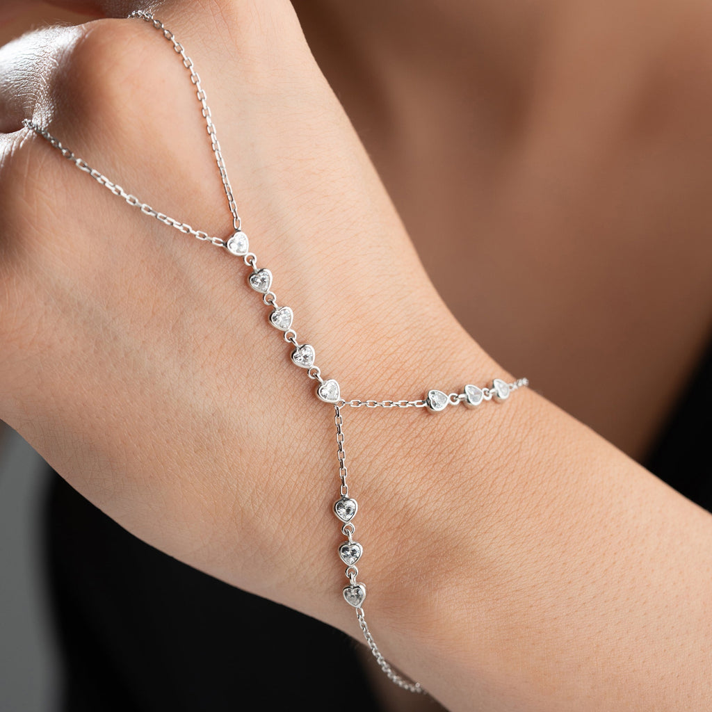 MIVE HEART HANDKETTE aus 925 Silber - Eleganter Halskette - AURIME