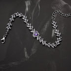 HERZ MIT BLUMENMOTIV ARMREIFE | 925 SILBER