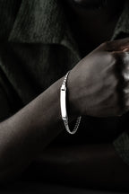PANZER ARMBAND MIT GRAVUR aus 925 Silber - Eleganter Armband - AURIME
