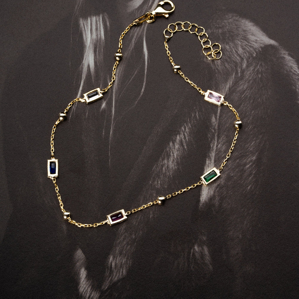 STEIN MISCHEN ARMREIFE | 925 SILBER