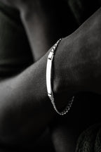 PANZER ARMBAND MIT GRAVUR aus 925 Silber - Eleganter Armband - AURIME