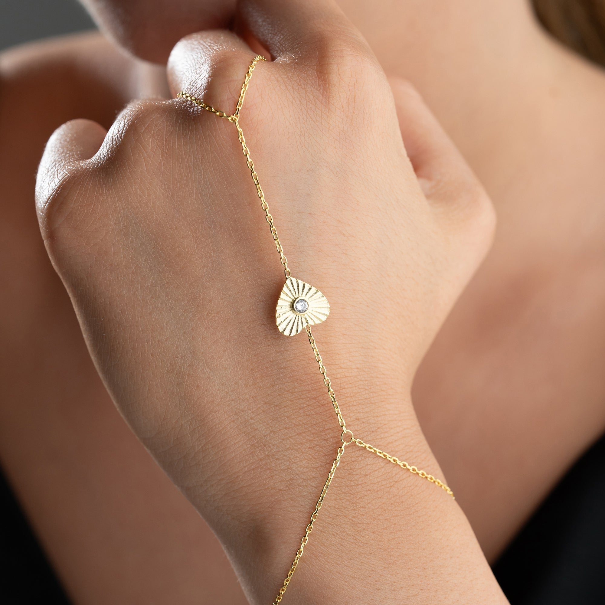 HEART STONE HANDKETTE | 925 SILBER