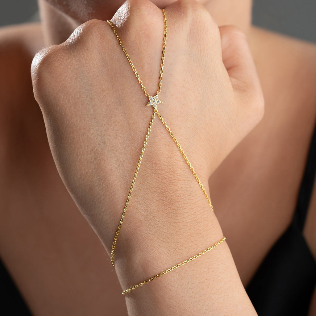 STERN HANDKETTE aus 925 Silber - Eleganter Halskette - AURIME
