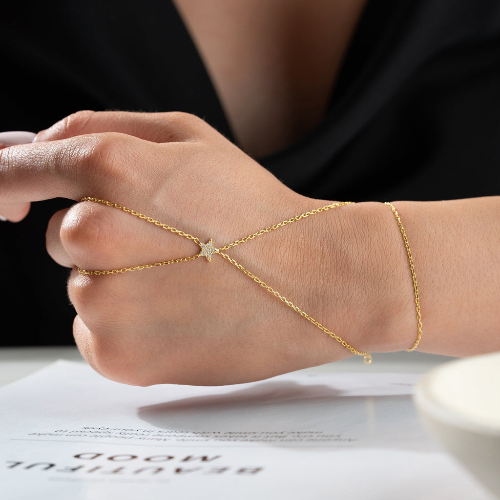 STERN HANDKETTE aus 925 Silber - Eleganter Halskette - AURIME