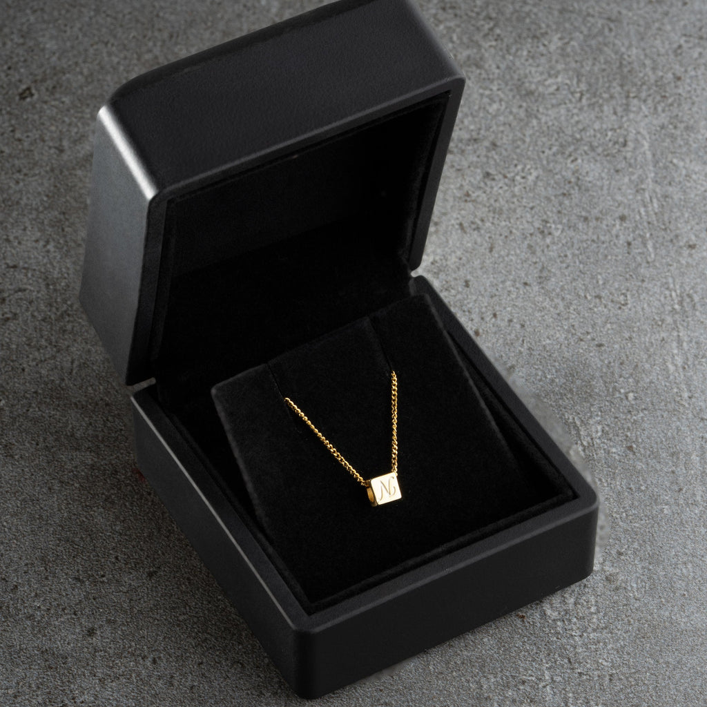 WÜRFEL BUCHSTABEN HALSKETTE aus 925 Silber - Eleganter Halskette - AURIME