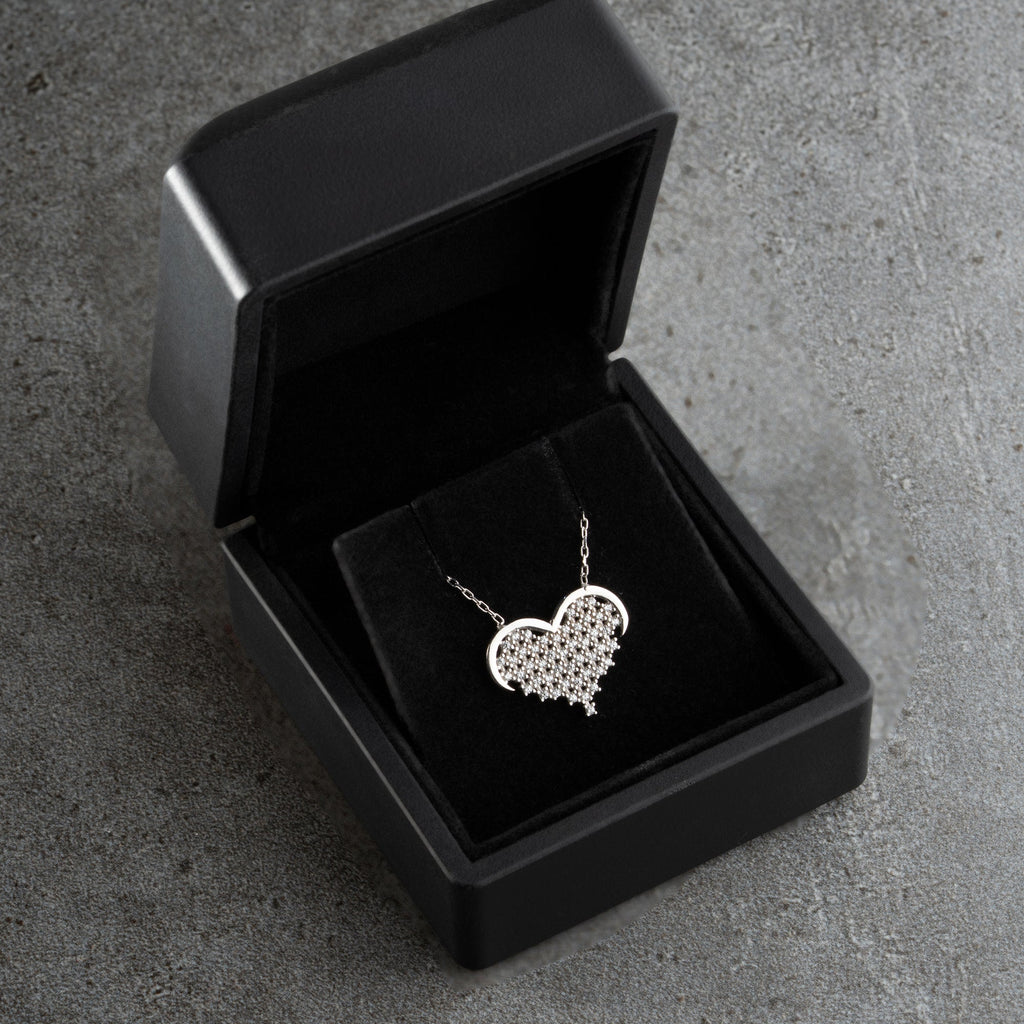 STRASS STEIN HERZ HALSKETTE aus 925 Silber - Eleganter Halskette - AURIME