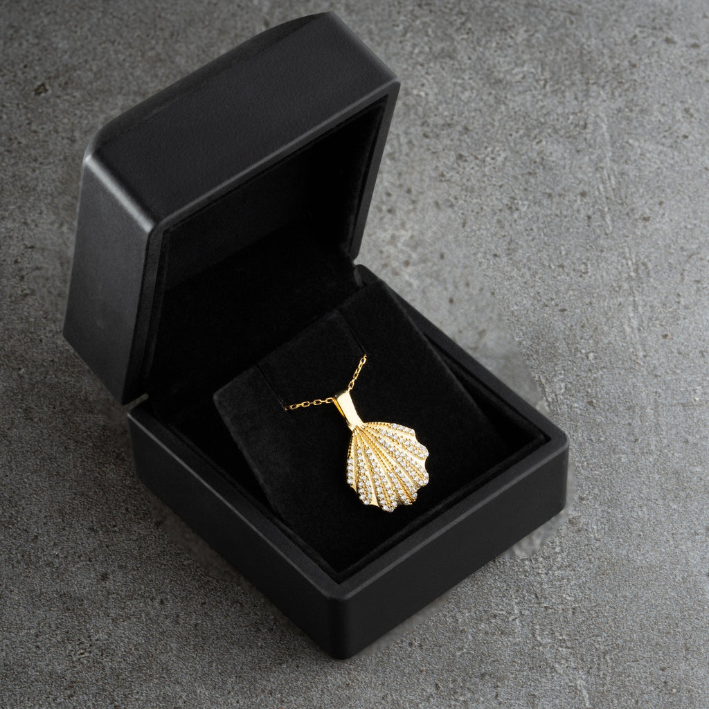 MUSCHEL-HALSKETTE MIT GRAVUR aus 925 Silber - Eleganter Halskette - AURIME