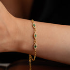 TRIO GREEN ARMKETTE | 925 SILBER