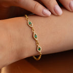 TRIO GREEN ARMKETTE | 925 SILBER