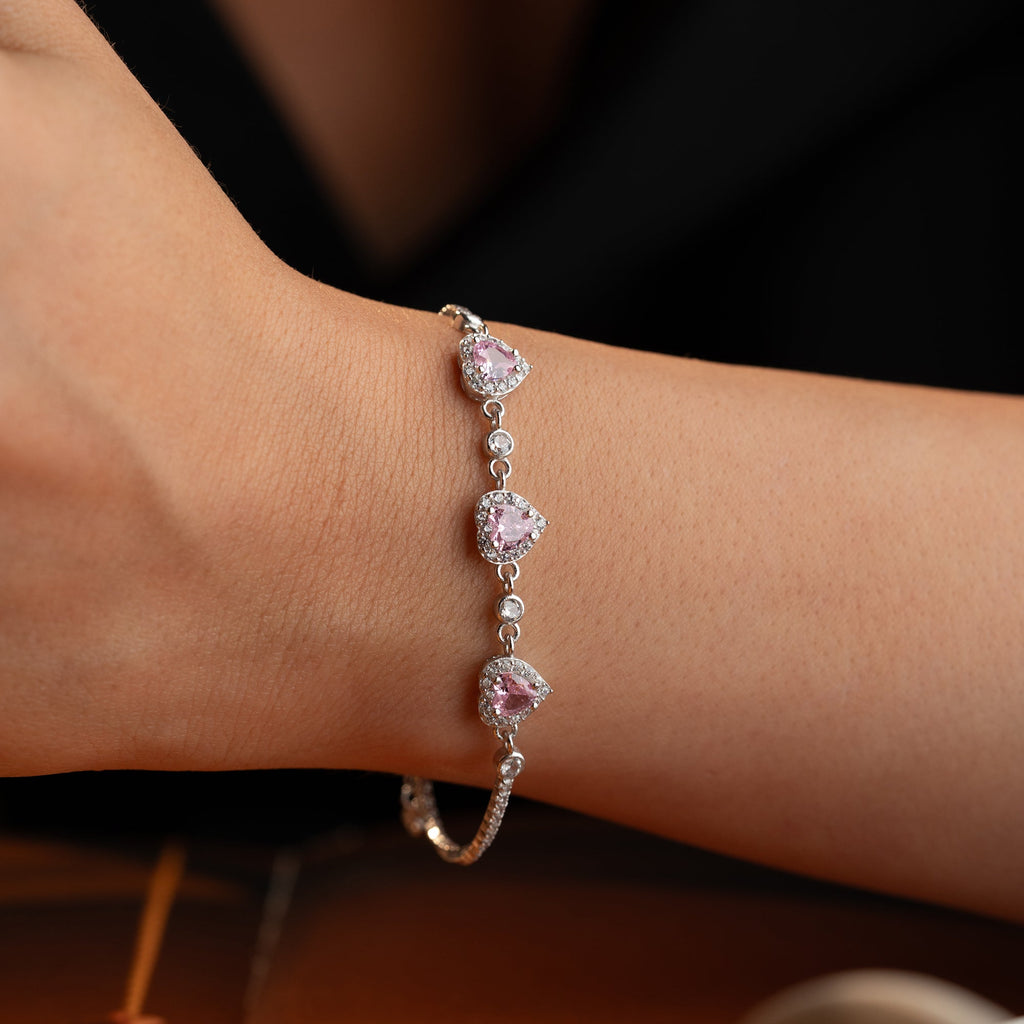 ROSA HERZ ARMREIFE | 925 SILBER