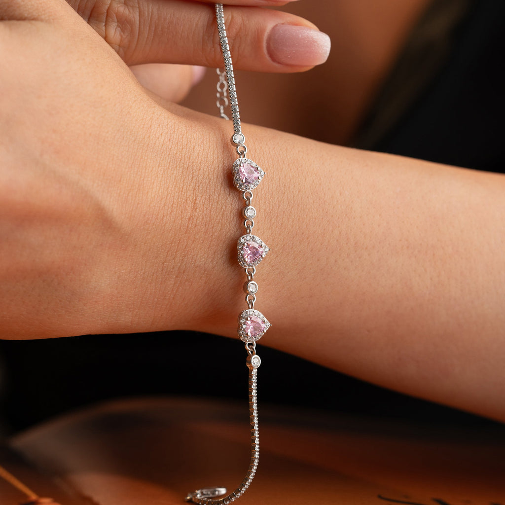 ROSA HERZ ARMREIFE | 925 SILBER