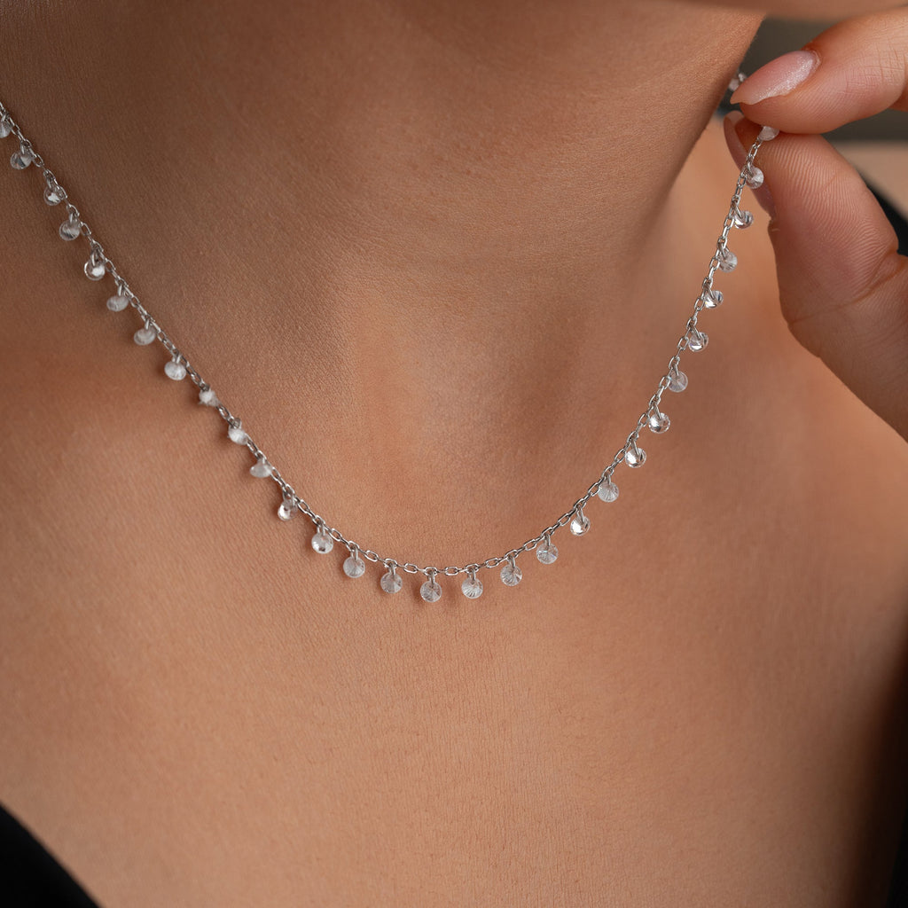 HALSKETTE MIT STEINANHANGER| 925 SILBER
