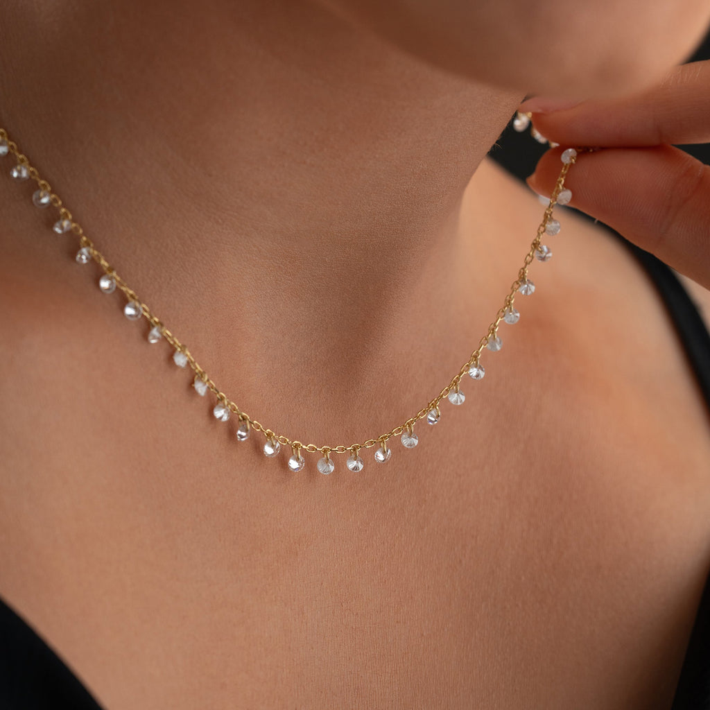 HALSKETTE MIT STEINANHANGER| 925 SILBER