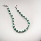 GRÜNER HERZ ARMKETTE | 925 SILBER