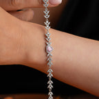 HERZ MIT BLUMENMOTIV ARMREIFE | 925 SILBER
