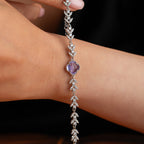 KLEEBLATT MİT BLUMENMOTİV ARMREIFE | 925 SILBER