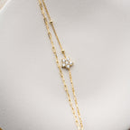DUO ZIRKONIA DAISY ARMKETTE | 925 SILBER