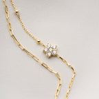 DUO ZIRKONIA DAISY ARMKETTE | 925 SILBER