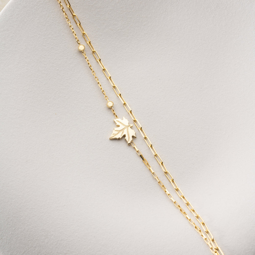 DUO BLATT ARMKETTE | 925 SILBER