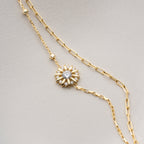 EINZELSTEIN MIT BLUMENMUSTER ARMKETTE | 925 SILBER