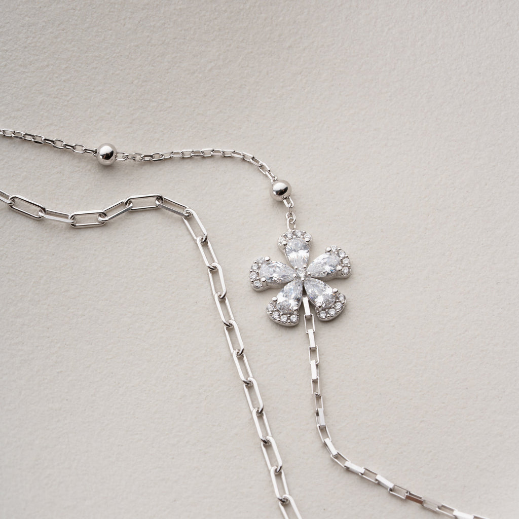 DUO BLUME ARMKETTE | 925 SILBER
