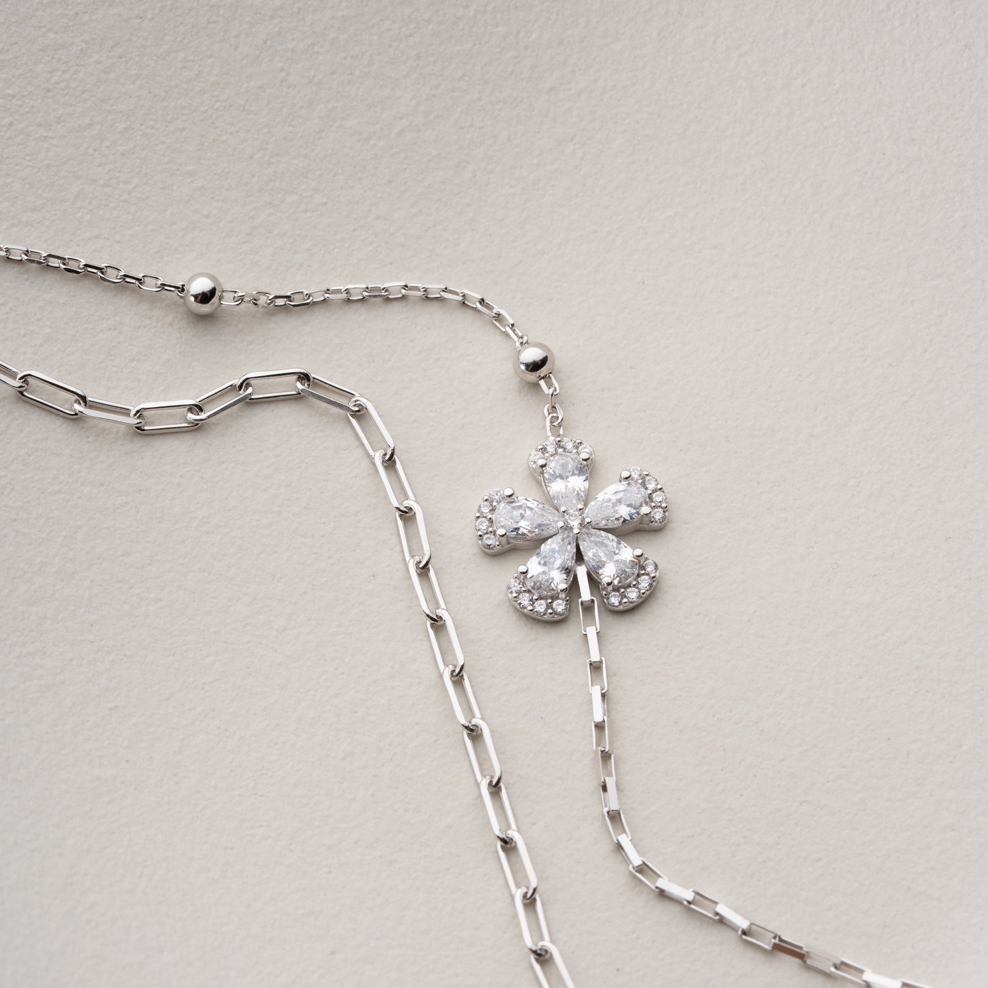 DUO BLUME ARMKETTE | 925 SILBER