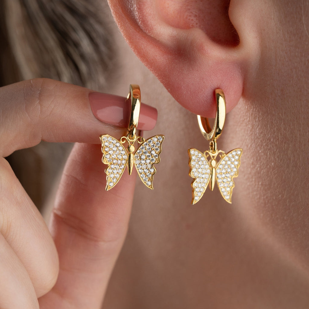 BUTTERFLY OHRRINGE aus 925 Silber - Eleganter Ohrringe - AURIME