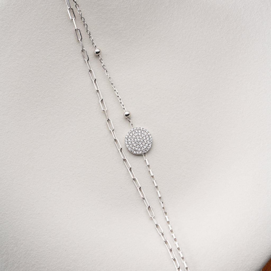 DOPPELTER ZİRKONSTEİN ARMKETTE | 925 SILBER