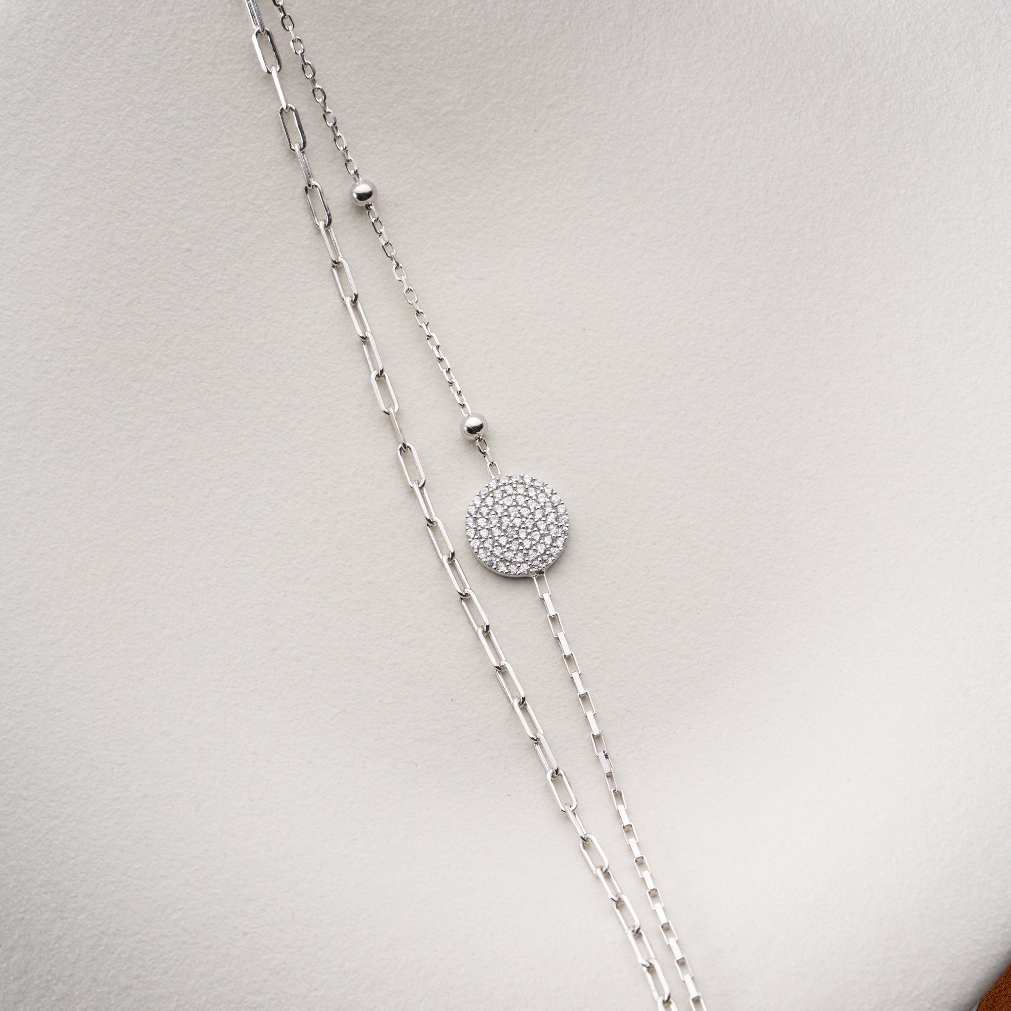 DOPPELTER ZİRKONSTEİN ARMKETTE | 925 SILBER