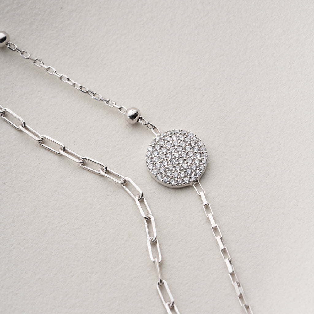 DOPPELTER ZİRKONSTEİN ARMKETTE | 925 SILBER