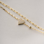 DUO HERZ ARMKETTE | 925 SILBER