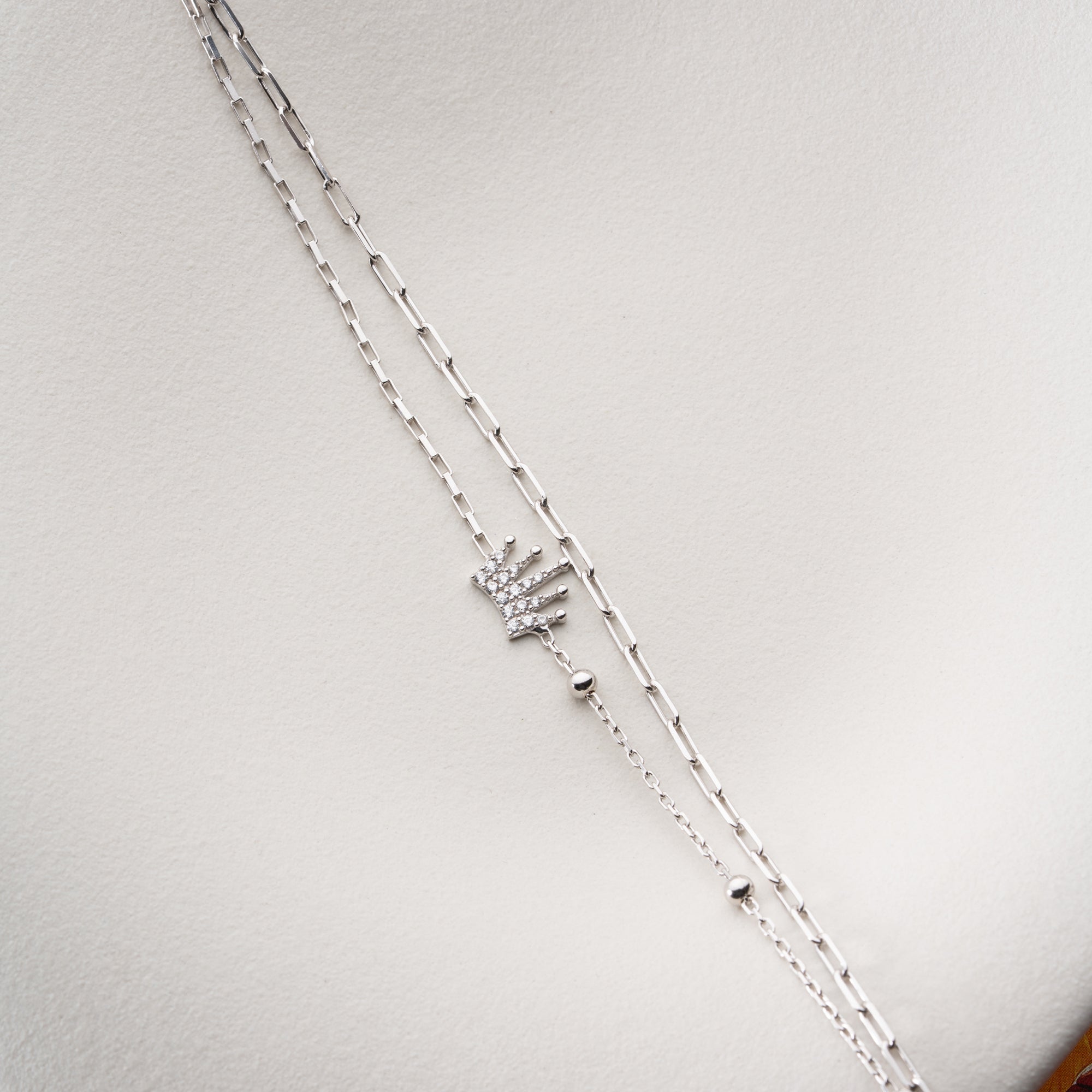 DUO KRONE ARMKETTE | 925 SILBER