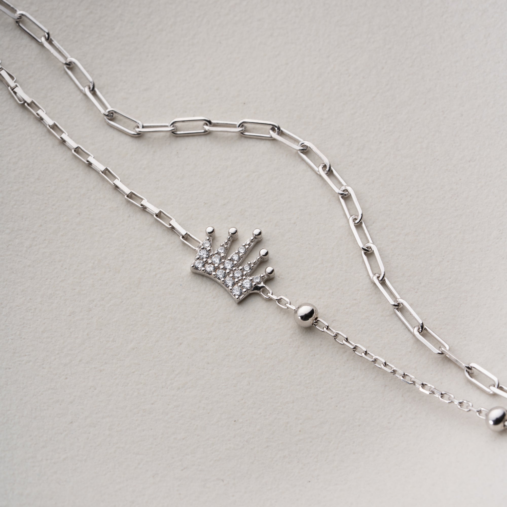 DUO KRONE ARMKETTE | 925 SILBER