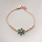 GRÜNER LOTUS ARMKETTE | 925 SILBER