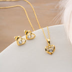 HERZ MIT STEINEN SET | 925 SILBER