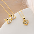HERZ MIT STEINEN SET | 925 SILBER