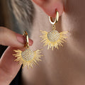 Silberne SUN Ohrringe aus 925er Silber von Aurime, detaillierte Sonnensymbol-Design, elegante Schmuckstücke für Damen