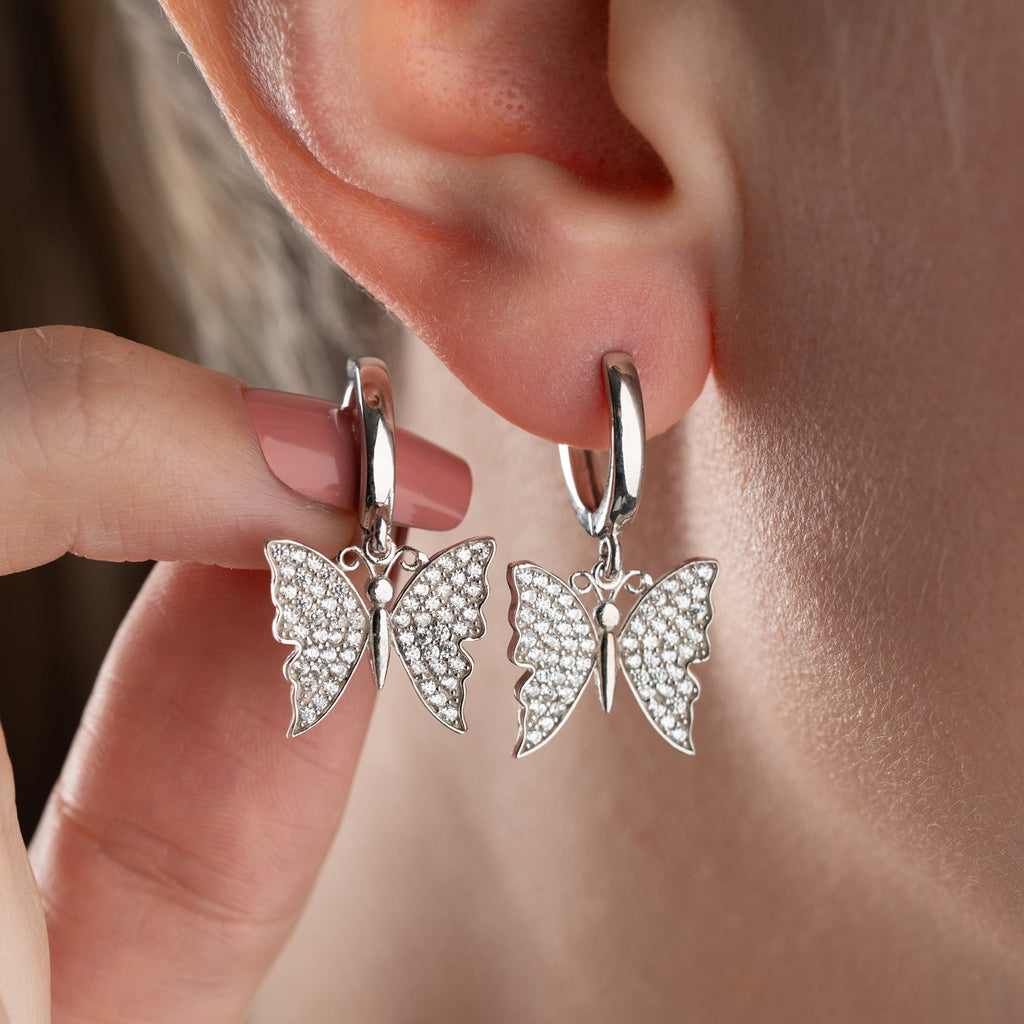 BUTTERFLY OHRRINGE aus 925 Silber - Eleganter Ohrringe - AURIME