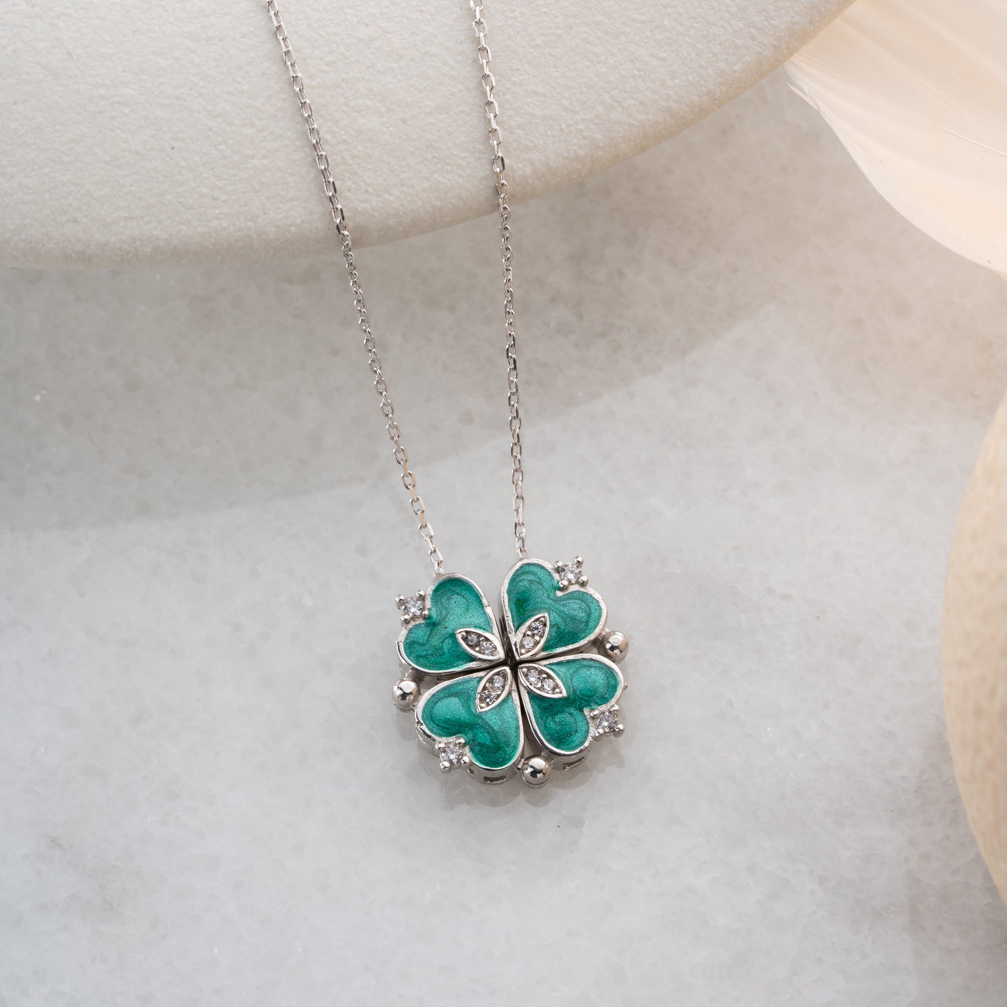 MAGNETISCHE BLUME HALSKETTE II | 925 SILBER