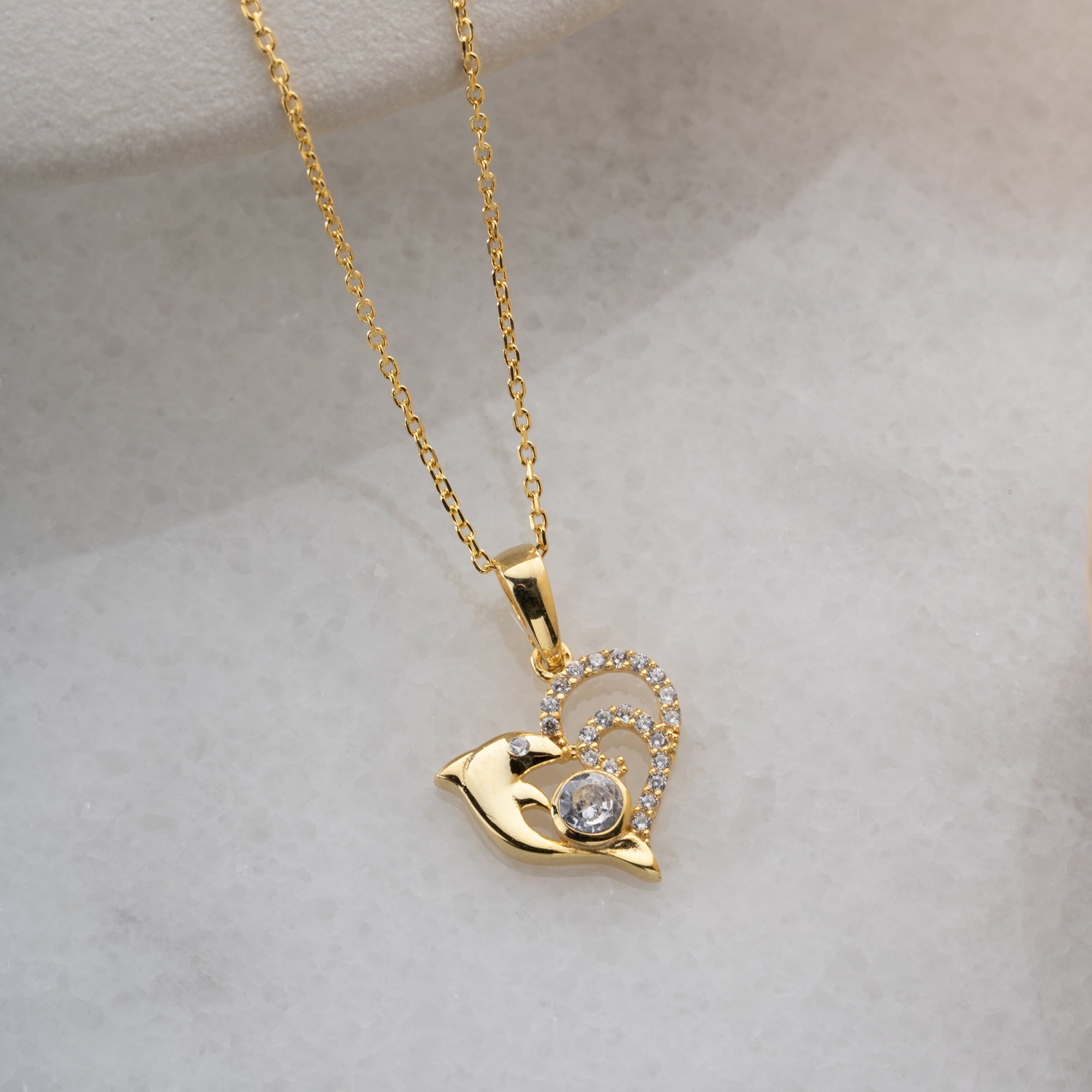 DOLPHIN HEART HALSKETTE | 925 SILBER