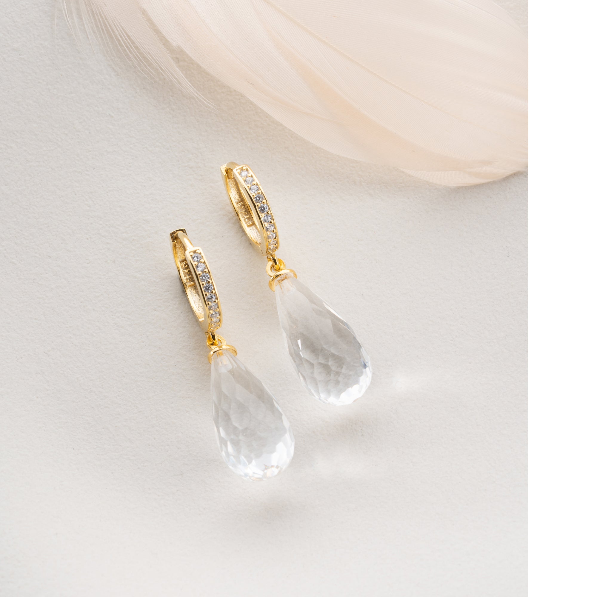 KRISTALL OHRRINGE | 925 SILBER
