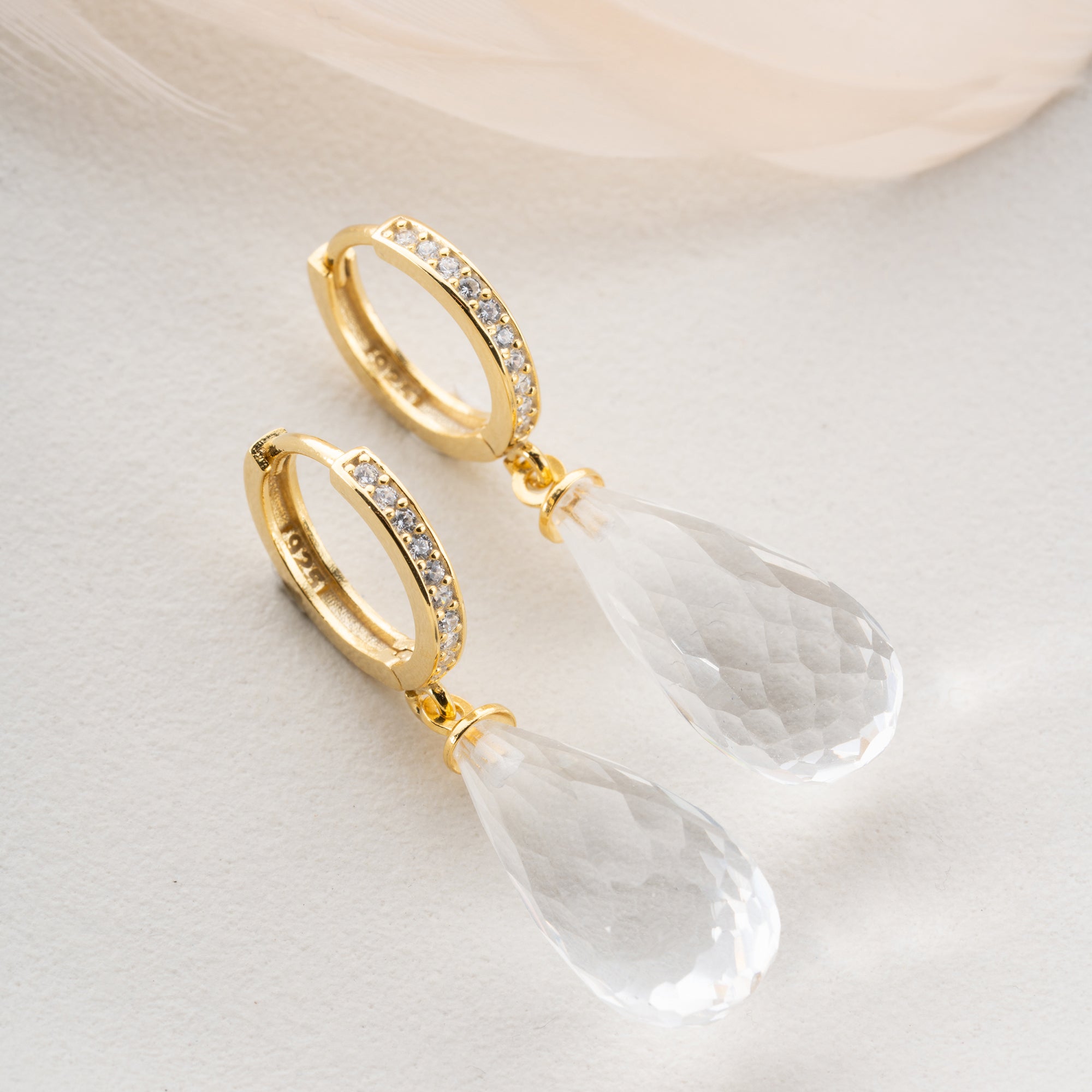KRISTALL OHRRINGE | 925 SILBER