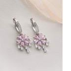LILA STEINBLUME OHRRINGE | 925 SILBER