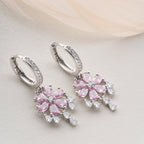 LILA STEINBLUME OHRRINGE | 925 SILBER