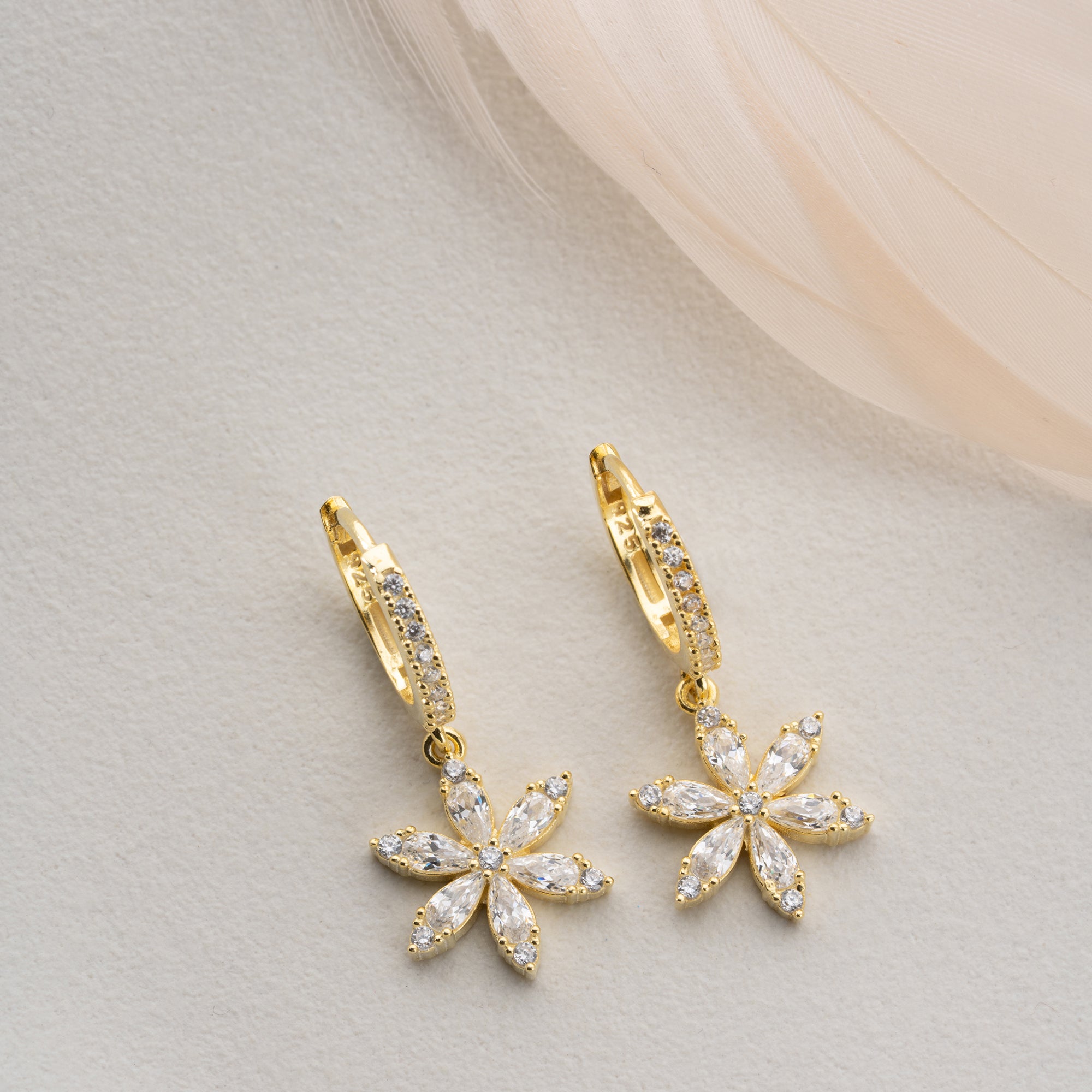 KRİSTALLBLUME  OHRRINGE | 925 SILBER